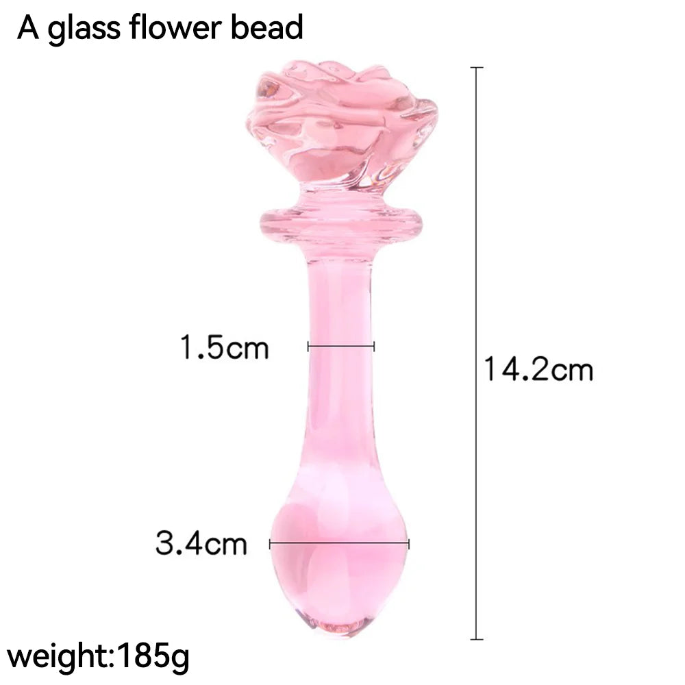 Sex Toy for Women Glass Anal Dildos Long Anal Plug Pink Glass Butt Plug Smooth But Plug Women Masturbation Dildos Female Sex Toy