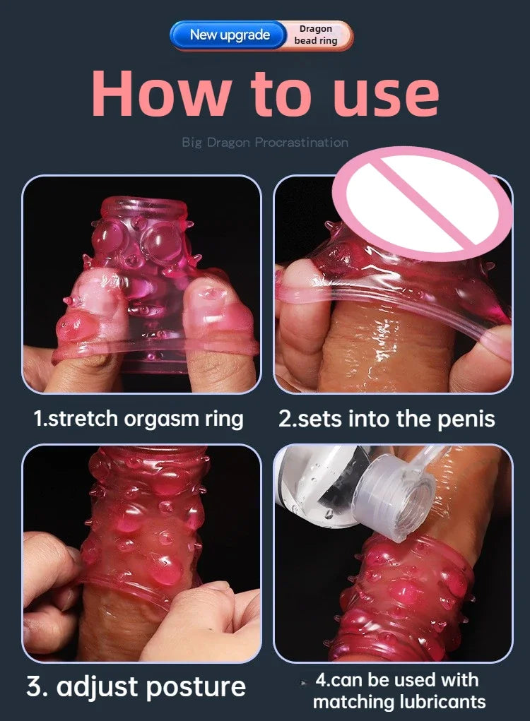 Sex Toys for Men Hyperstimulation Massager Cock Penis Ring Delay Ejaculation Stronger Erection Sex Toys Adult Supplies Cock