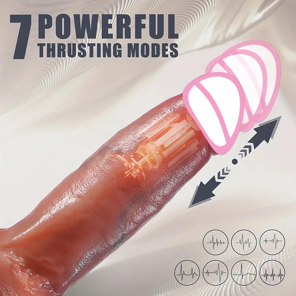 Thick Dildo Big Penis Control Telescopic Vibrator Realistic G-Spot Vagina Masturbation Erotic Cock Sex Toys Sex Machines Gay