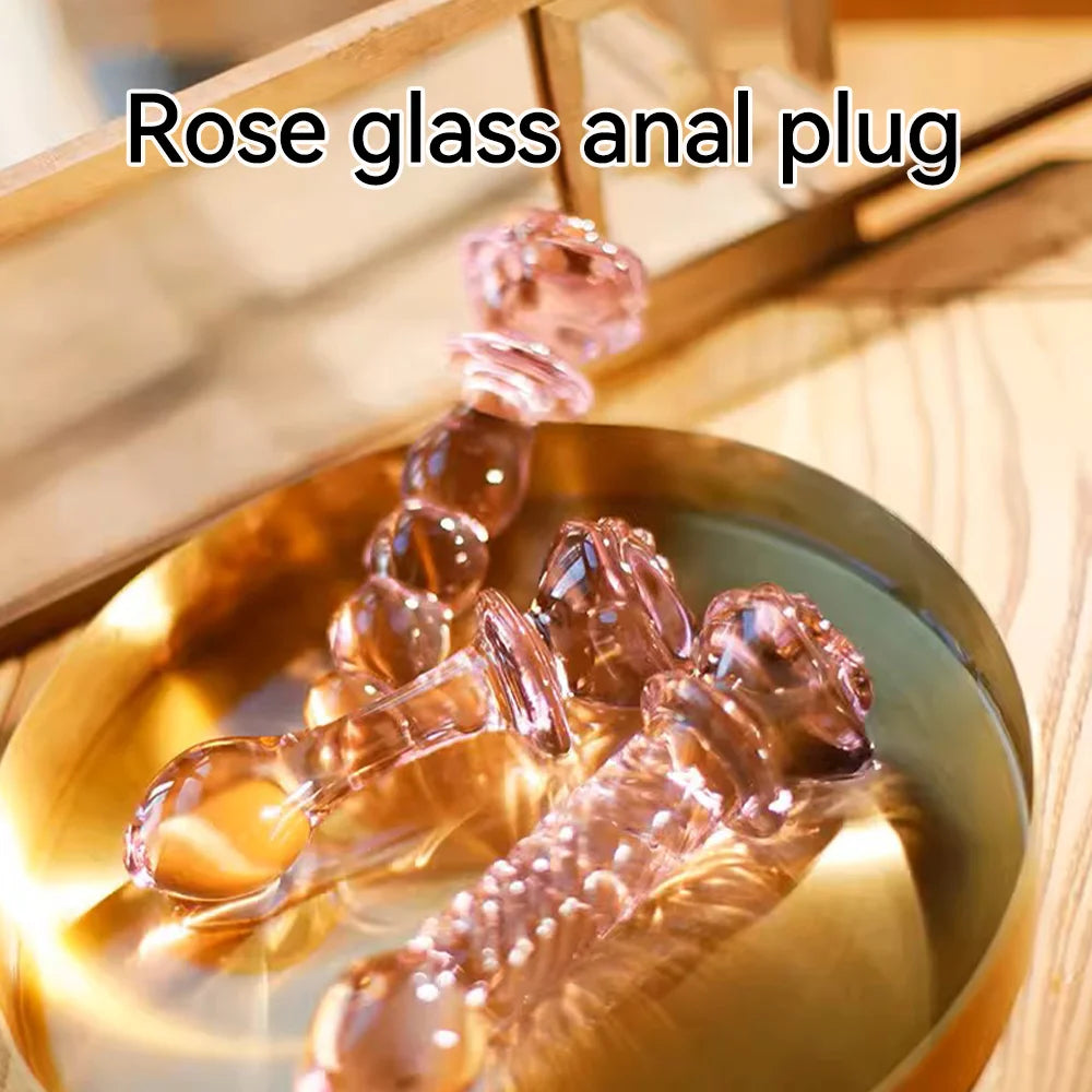 Sex Toy for Women Glass Anal Dildos Long Anal Plug Pink Glass Butt Plug Smooth But Plug Women Masturbation Dildos Female Sex Toy