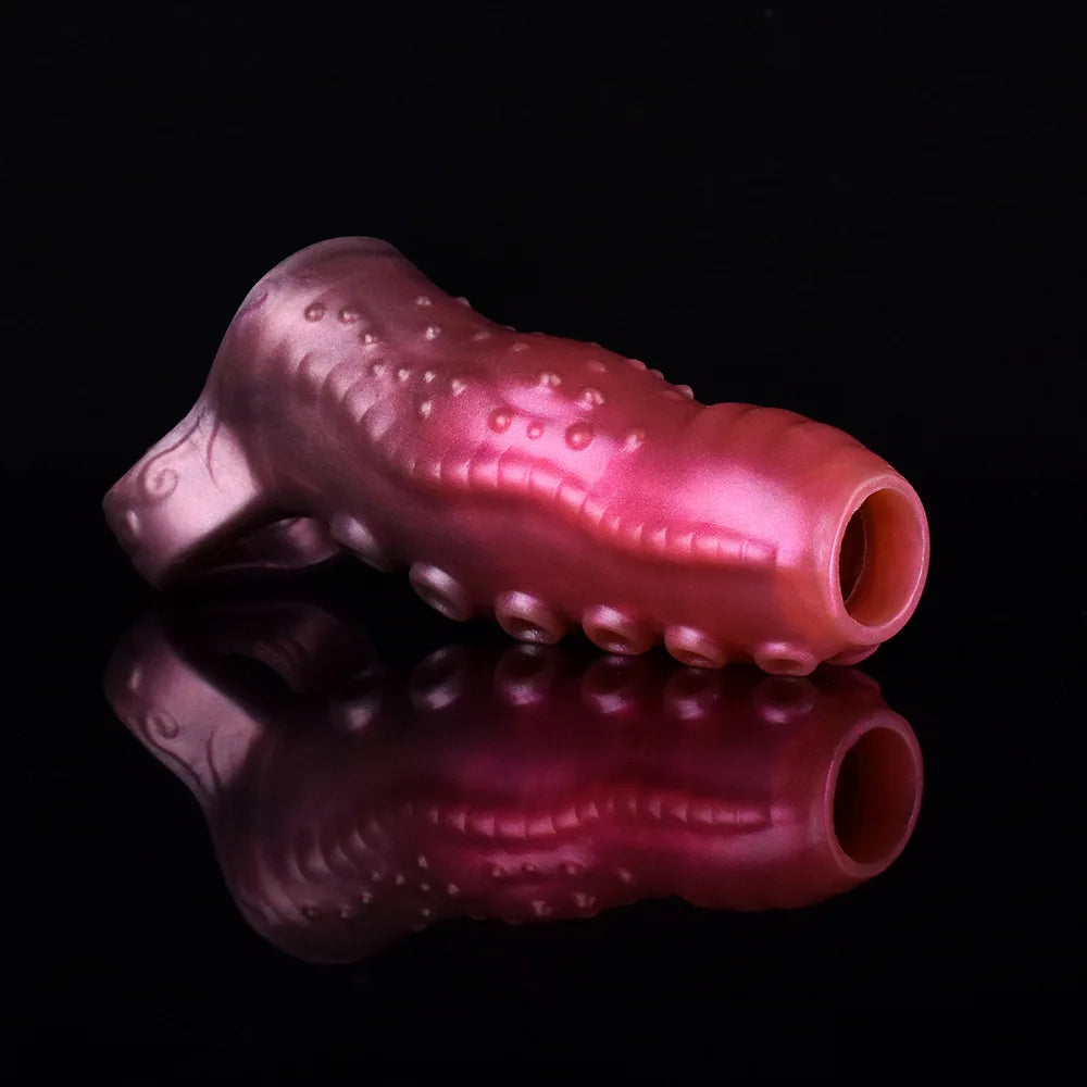 YOCY Silicone Penis Sleeve S,M,L Size Open-ended Animal Dildo Sheath Texture Massager Sex Toy For Men Women