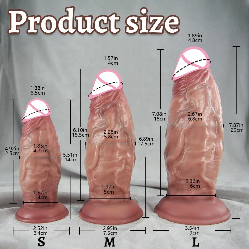 S/M/L Dildo Big Dick Female Anal Vagina Masturbation Soft Skin Feel Penis Prostate G-spot Massage Anal Plug Sex Toys For Adult