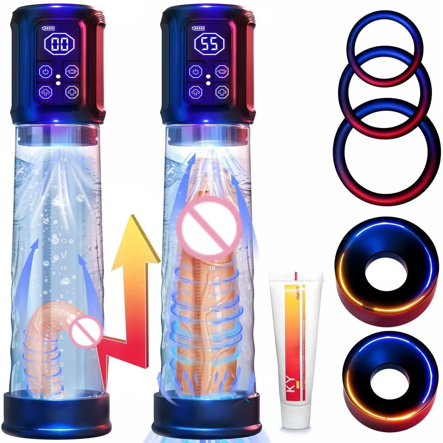 Male sex toy waterproof penis pump - a sex toy penis expander for male erection, an adult toy for male masturbation