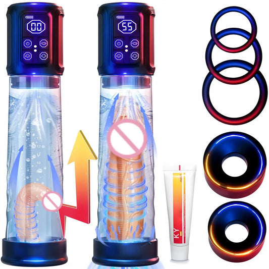 Male sex toy waterproof penis pump - a sex toy penis expander for male erection, an adult toy for male masturbation