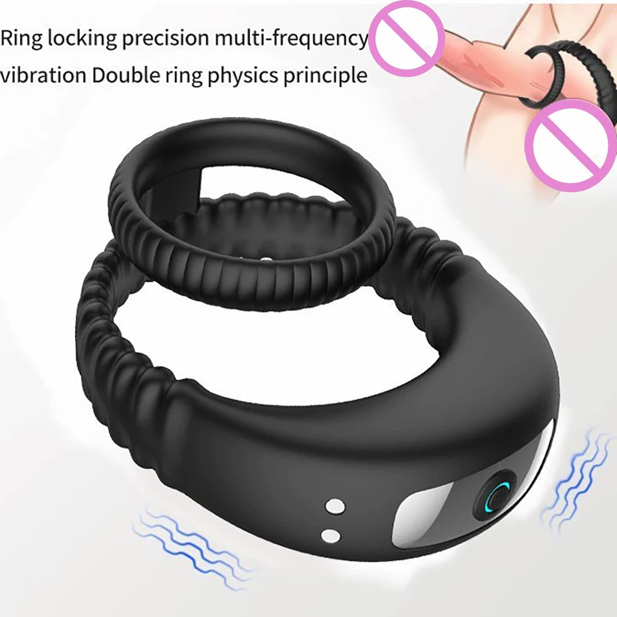 Vibrator Cock Ring Penis Cock Ring for Man adjustable Ejaculation Stimulator Sex Toy for Men Couple Ring Penis Toy for Adult 18