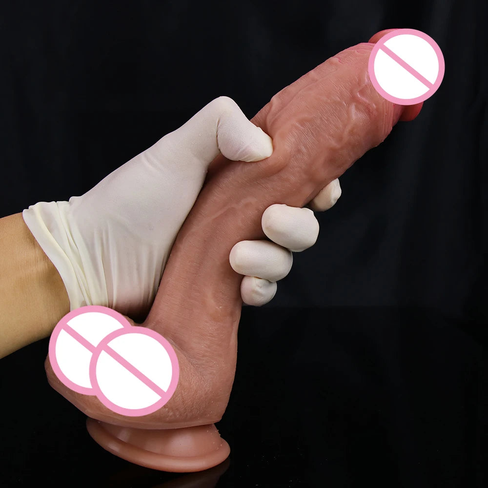 Realistic Dildos for Women Skin Testicles Dildo Anal Vaginal Stimulation Strapon Big Penis Adult Supplies Sex Toys for Woman