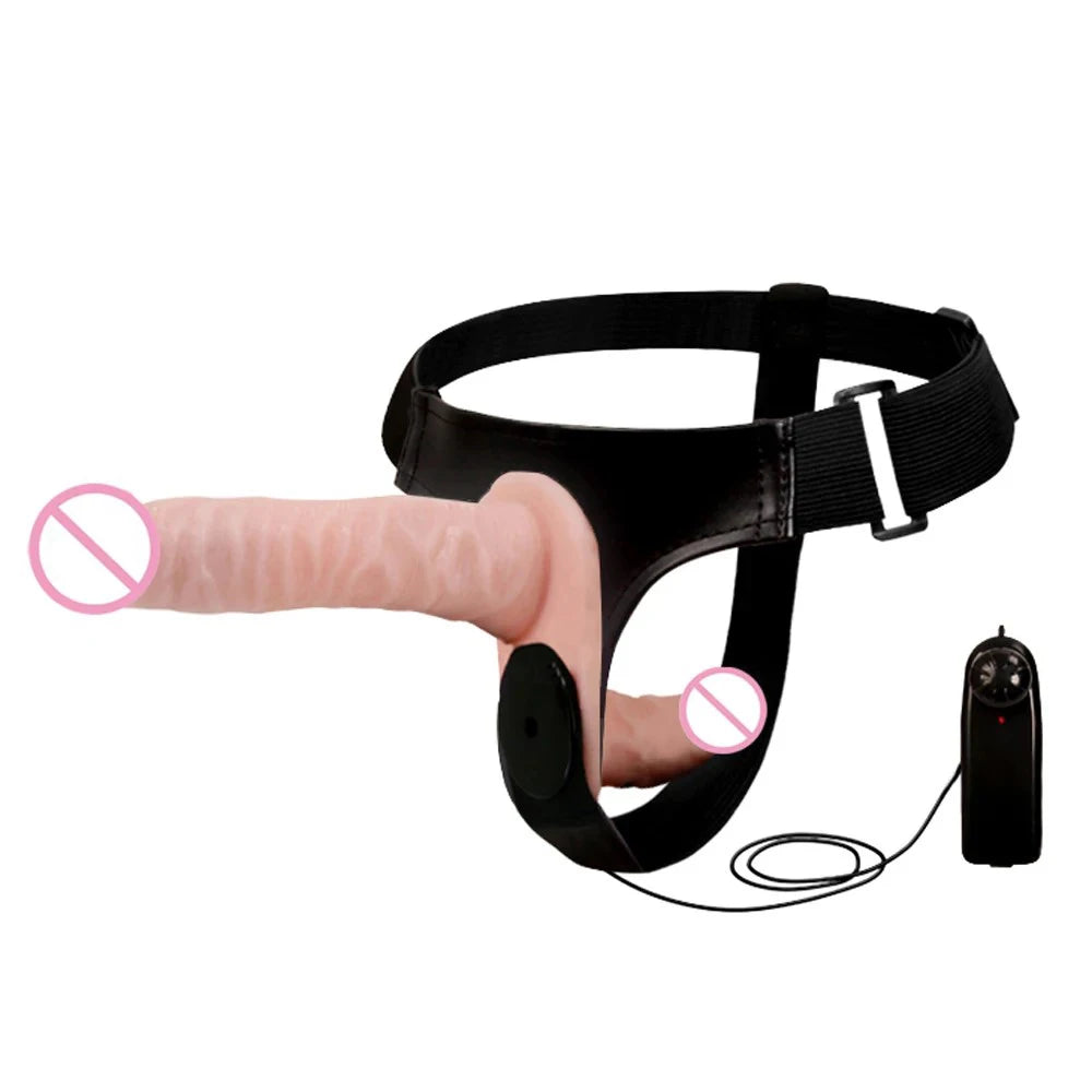 Big Double Dildos Strapon Dildo Vibrator for Women Vibrating Strap on Double Dildos for Lesbian Strapon Penis with Harness Belt