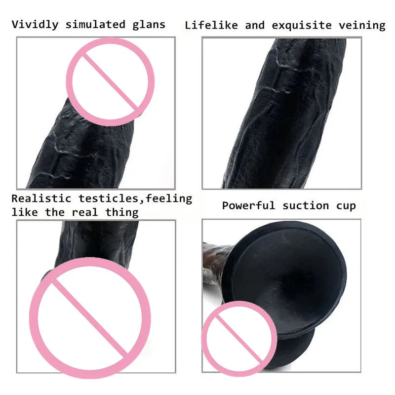 11 inch Black Huge Dildo Phallus Large Realistic Dildos Silicone Penis With Suction Cup G Spot Stimulate Toys For Woman Gay