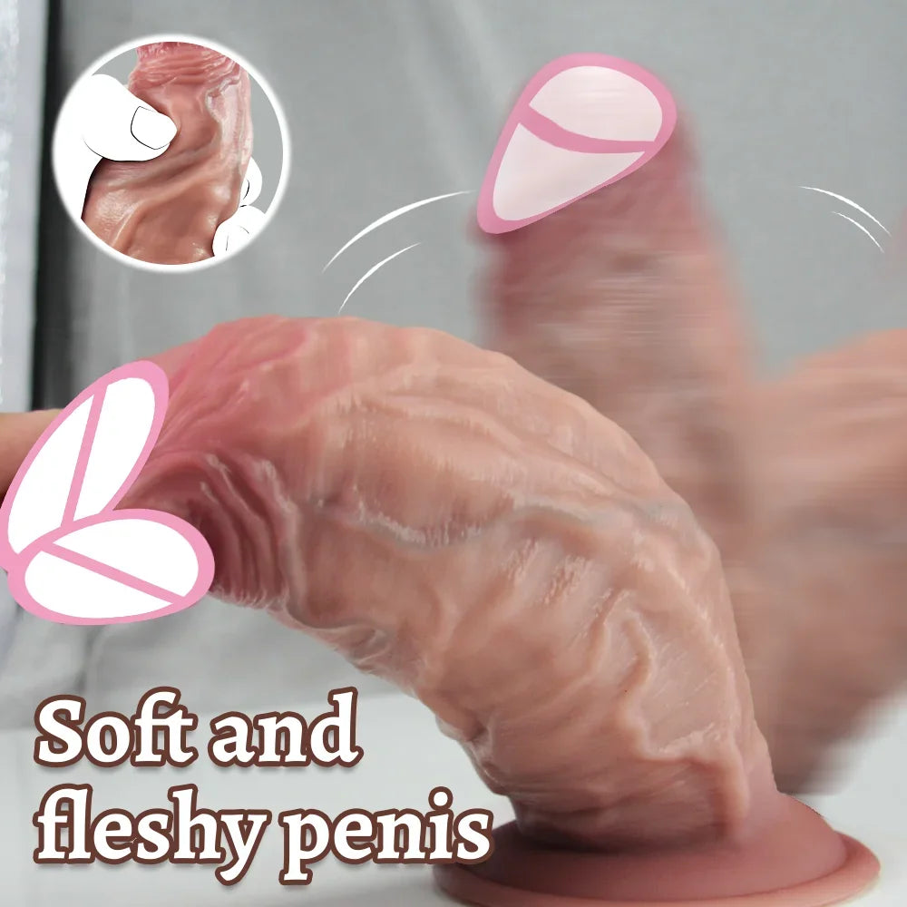 S/M/L Dildo Big Dick Female Anal Vagina Masturbation Soft Skin Feel Penis Prostate G-spot Massage Anal Plug Sex Toys For Adult