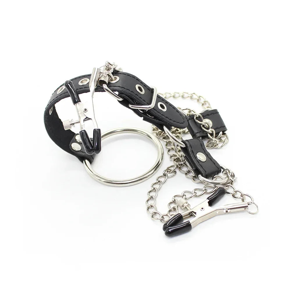 Sex Toys for Man Bdsm Toys Nipple Clamps with Penis Ring Cock Rings Nipple Clip Bondage Restraints Exotic Sex Belt Adult Games