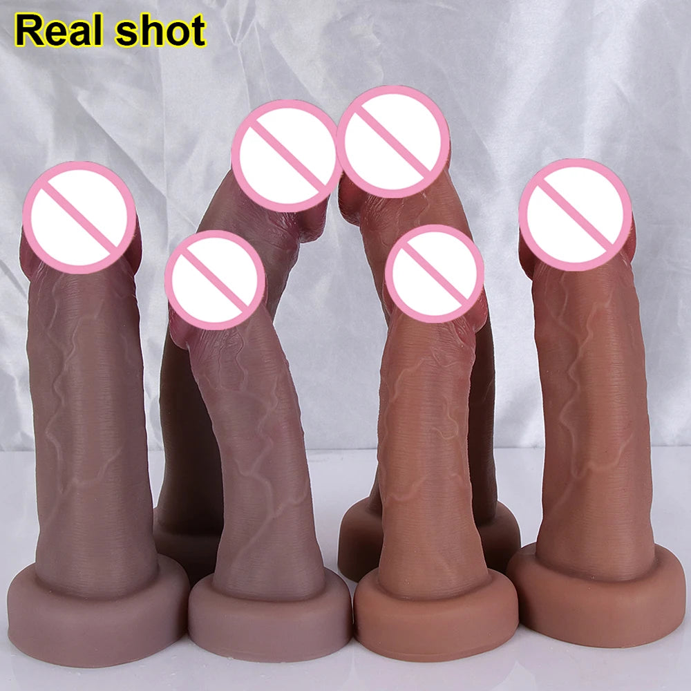 Realistic Dildos Big Glans With Suction Cup Vagina Anal Sex Toys For Woman Strapon Soft Penis Butt Plug Adults Cock Masturbator
