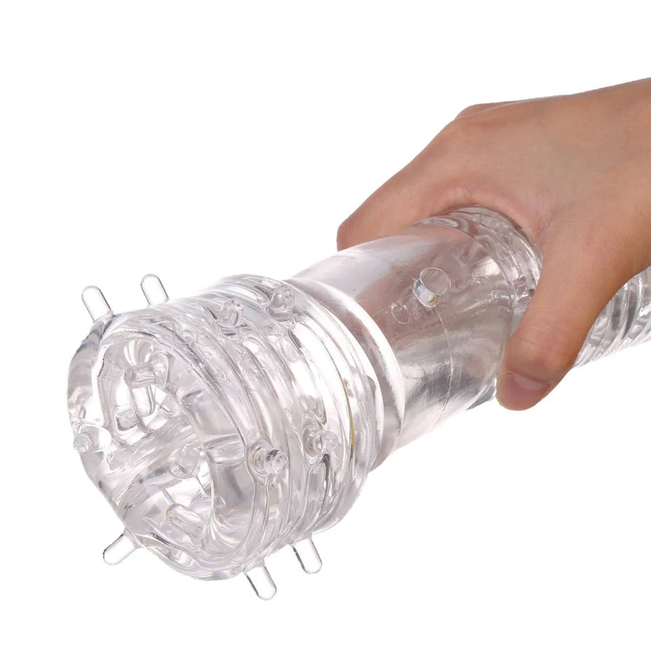 With 2 Vibrator Caps Male Gay Masturbator Men Penis Massager Delay Lasting Trainer Adult Sex Toy For Couple artificial vagina