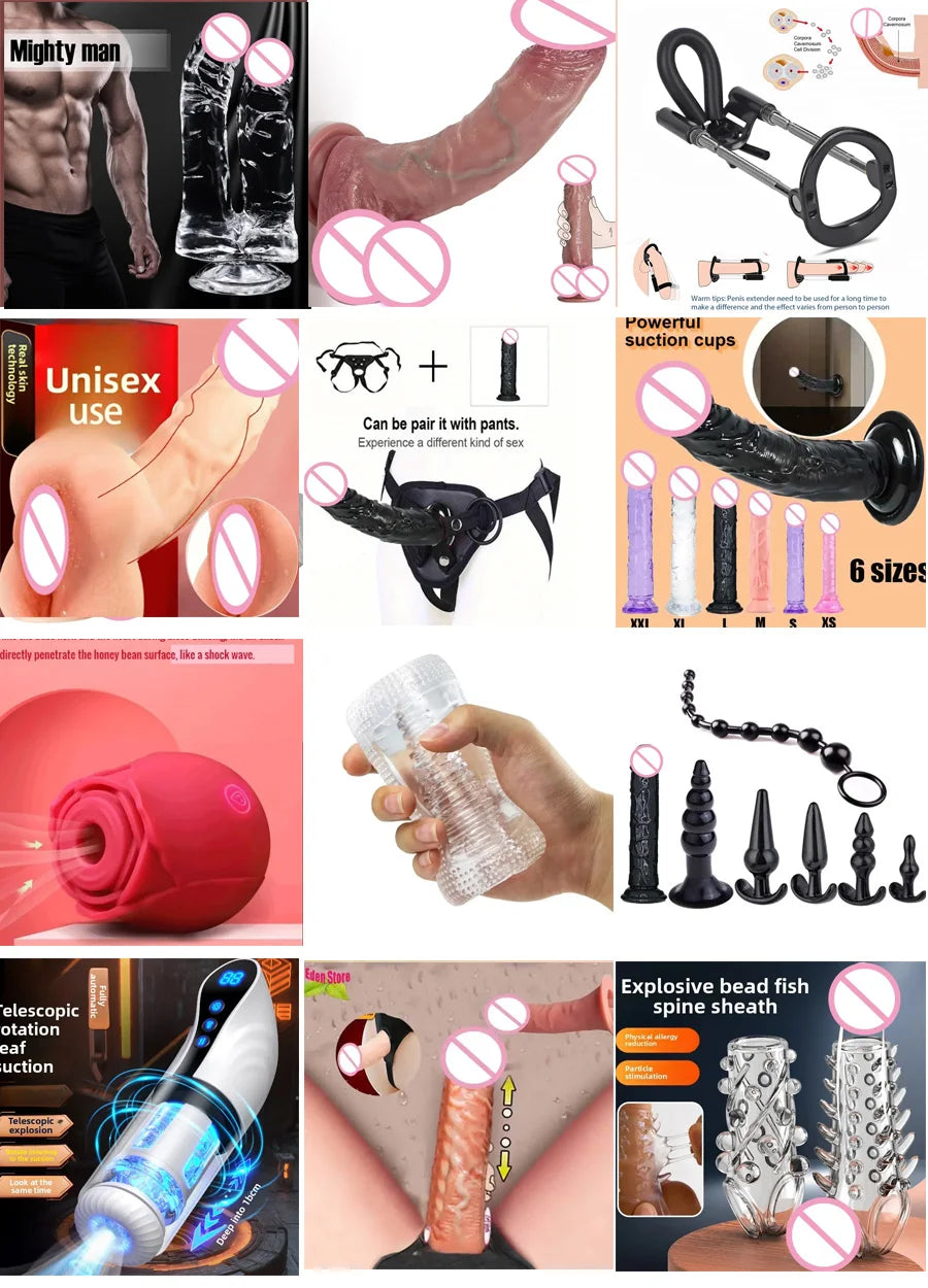 Realistic Dildo Sex toys for Woman Men Couples Silicone Penis  Masturbator Black Dildos Erotic Cock G Spot Clitoris Anal Sex Toy