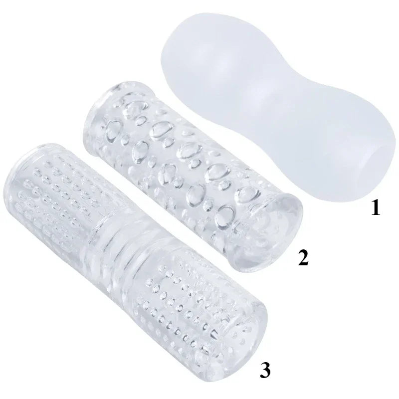 Sex Toy Male MasturbatorCup Sucking Penis Pump Glans Realistic Anal Pussy Vagina G-Spot Stimulator Transparent For Men Adult 18+