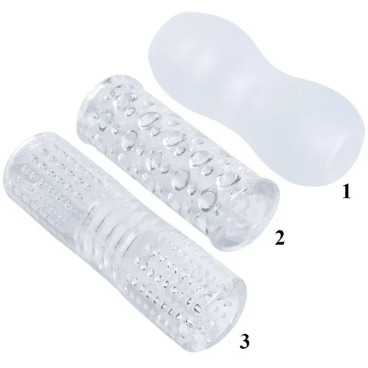 Sex Toy Male MasturbatorCup Sucking Penis Pump Glans Realistic Anal Pussy Vagina G-Spot Stimulator Transparent For Men Adult 18+