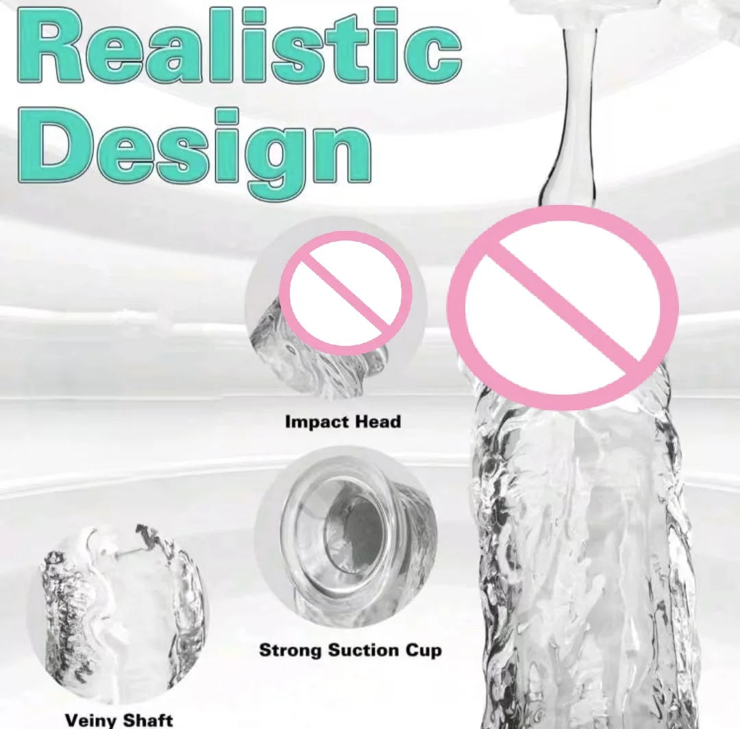 Women Gay Sex Toy ，Dildo for Women，Penis，Cock，Gode，White and Transparent Dildo，Strong Suction Cup，Anal Plug，Easy To Clean，G-spot