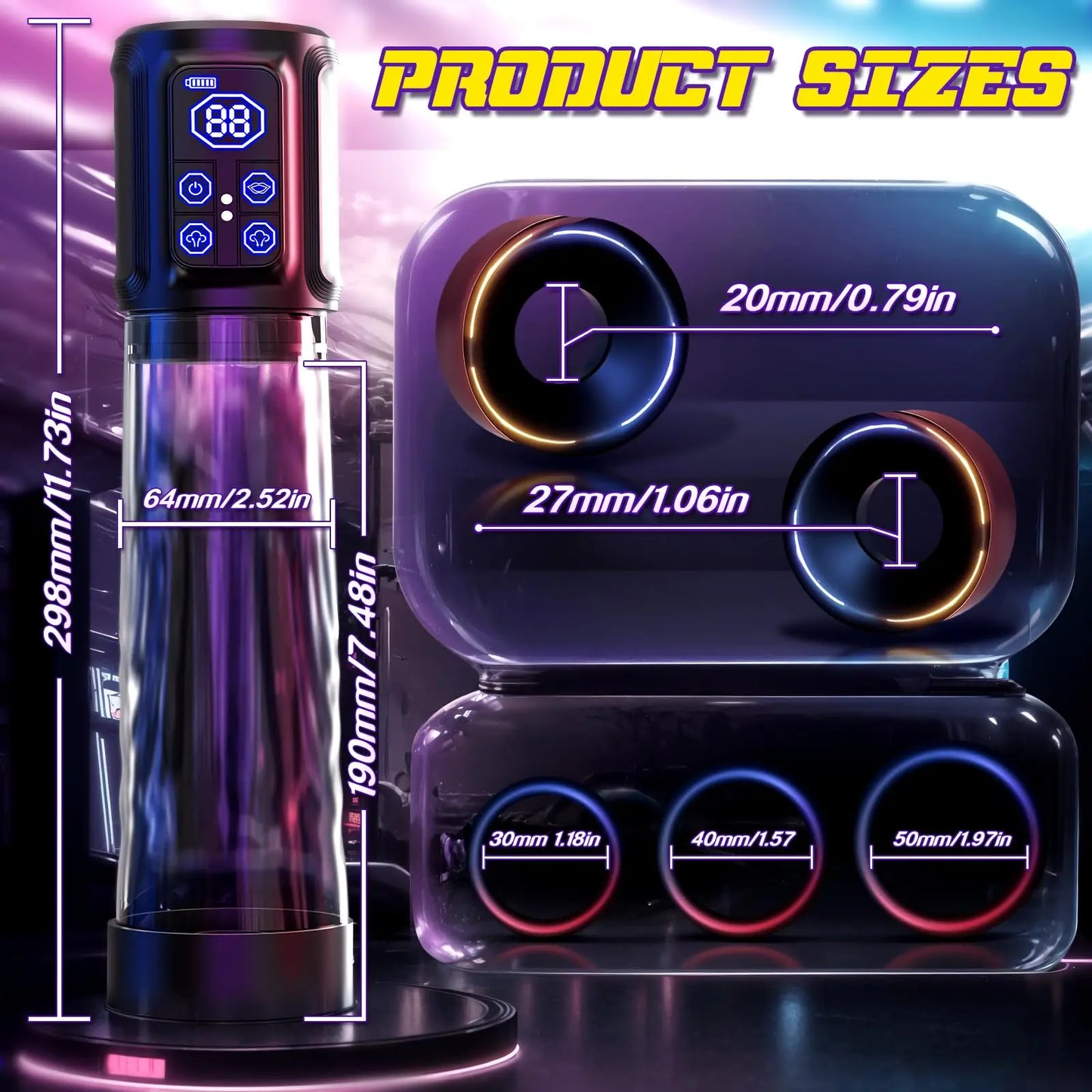 Male sex toy waterproof penis pump - a sex toy penis expander for male erection, an adult toy for male masturbation