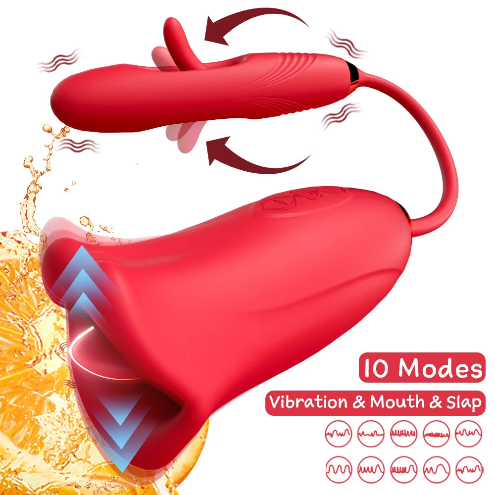 Sucking Licking Dildo Vibrator Female Tongue Telescopic Dildos G-spot Clitoris Nipple Stimulator Female Female Masturbation 18+