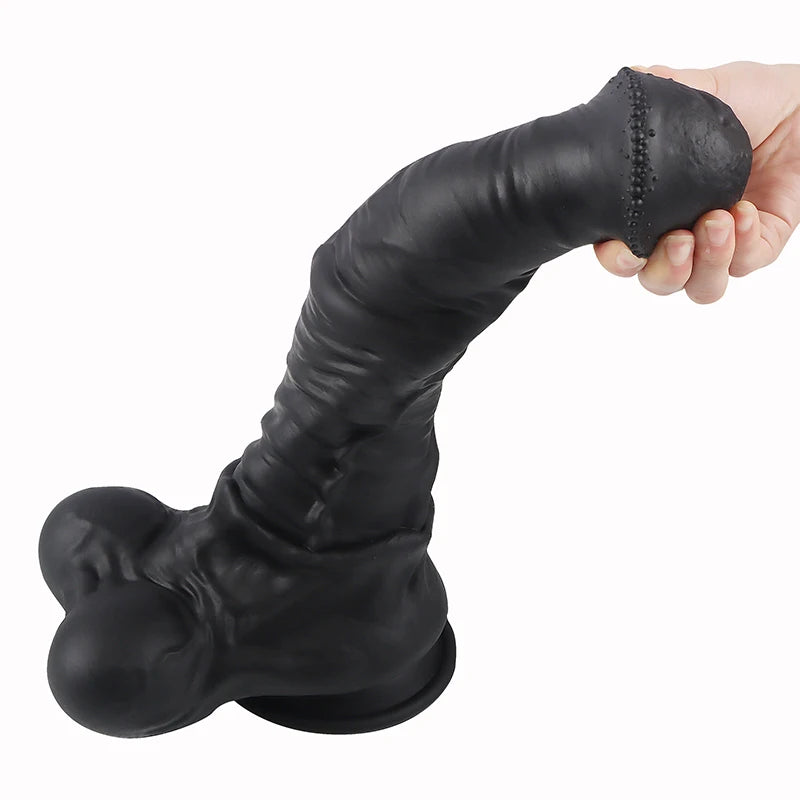 Soft Black Big Realistic Horse Dildo Xxl Animal Long Dildos Toys For Women Adult Toys Sex Toy For Couples Silicone Penis Dick