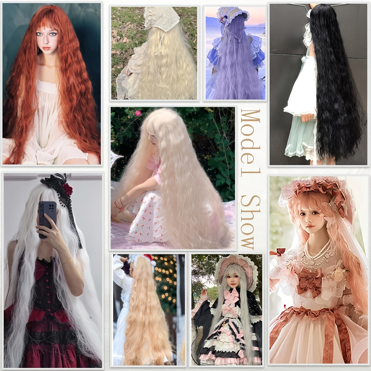 40" Long Mermaid Wig with Bangs - Glueless Wear & Go Synthetic Hair, Natural Curly Wave for Women & Teens, Costume Party, Cosplay, Everyday - Voluminous Anime/Western Roleplay Wig, Cosplay Wig, Roleplay Accessories