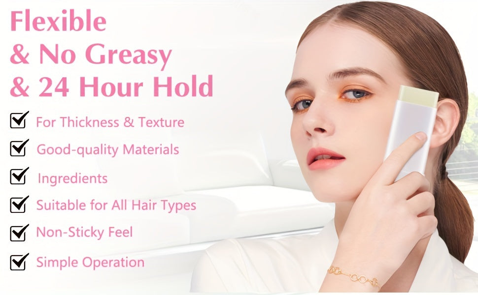 1pc Wax Stick for Hair, Hair Pomade Stick Long-Lasting Styling Wax Stick, Hair Wax Stick Smoothing & Slick Stick for Hair Wigs, Styling Waxes for Fly Away & Edge Frizz Hair