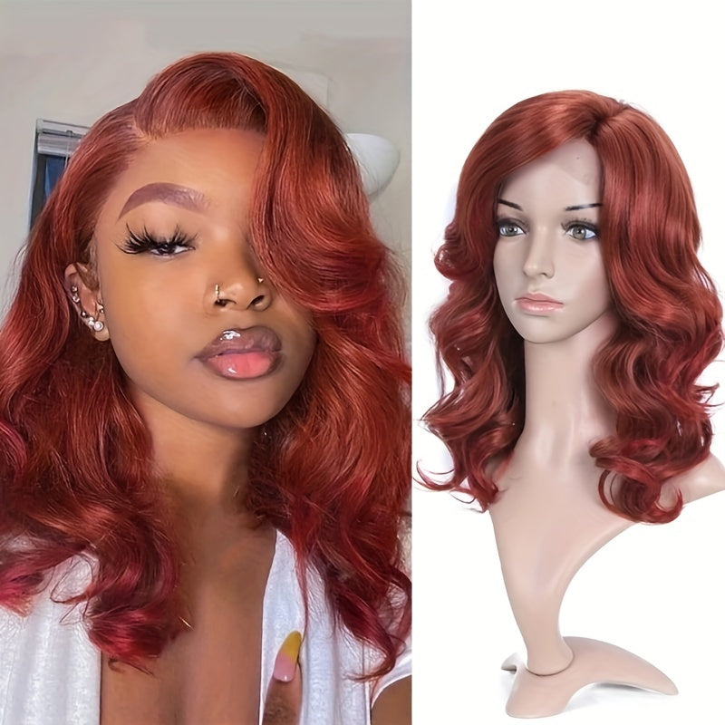 Black Gray Loose Wave Curly Hair Wigs Synthetic T Part Lace Front Wigs Bob Body Wave Wigs For Woman Heat Resistant Fiber Wigs