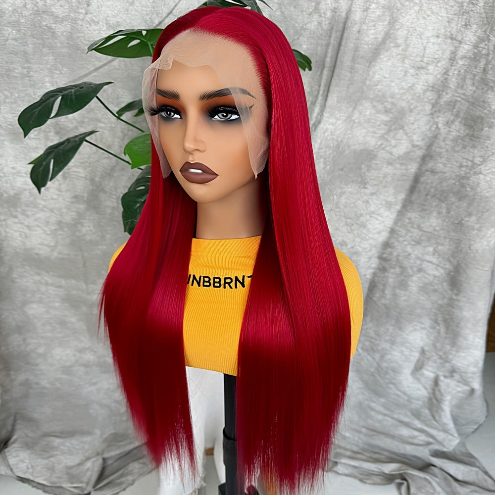 Synthetic 13x6 Lace Front Wigs 180 Density HD Lace Frontal Wigs For Women Long Straight Wigs Straight Hair Heat Resistant Fiber Hair Synthetic Lace Front Wigs 28inch