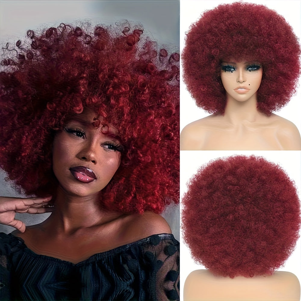 Large Bouncy Afro Kinky Curly Wigs for Party, Cosplay, and Daily Wear - Natural Looking Full Puff Wigs with Soft and Soft Texture