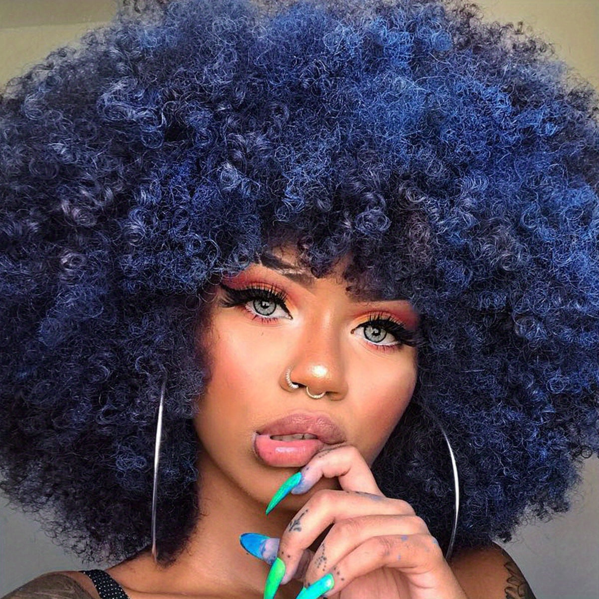 Large Bouncy Afro Kinky Curly Wigs for Party, Cosplay, and Daily Wear - Natural Looking Full Puff Wigs with Soft and Soft Texture