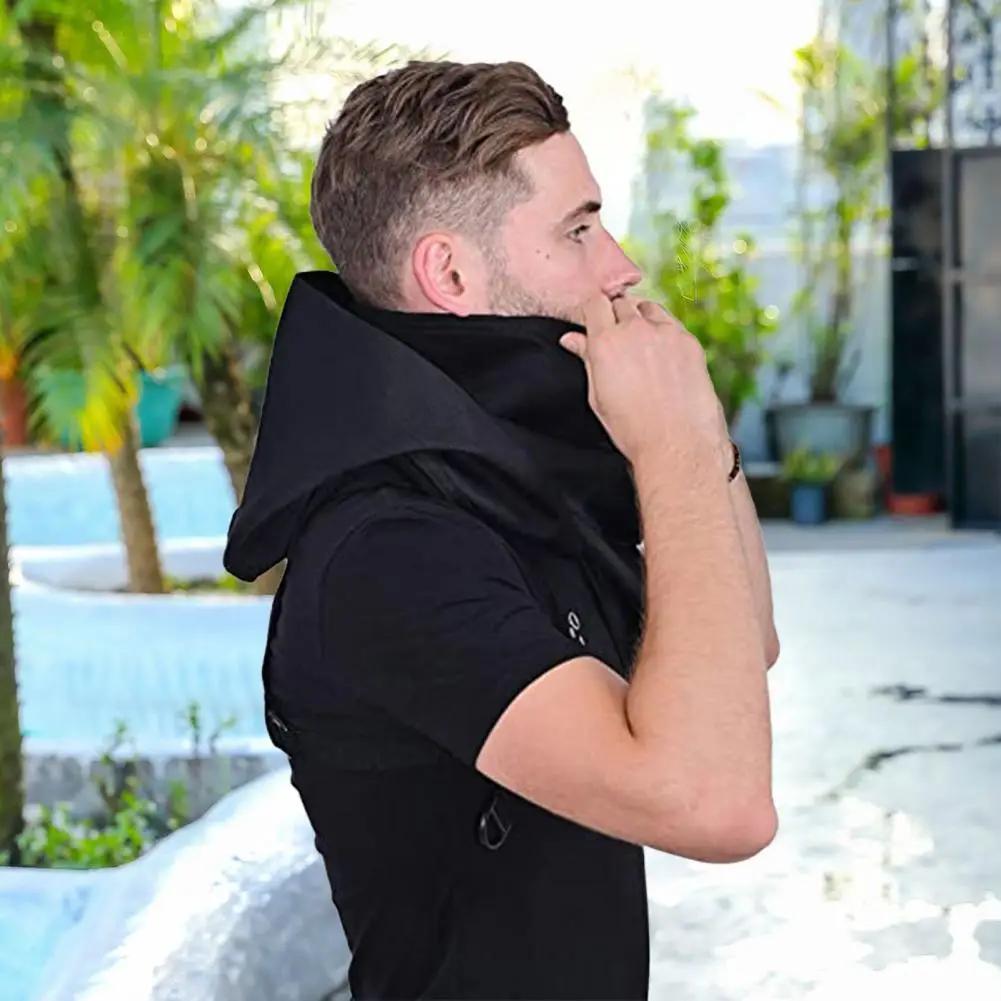 Cyberpunk Cowl Hood Scarf with Adjustable Buckle & Strap - Multi-Functional Medieval Cape, Assassin Hat & Pagan Costume Accessory - Lightweight Durable Fabric for Halloween Cosplay, Themed Events, Stealth & Warmth - Unisex Ad