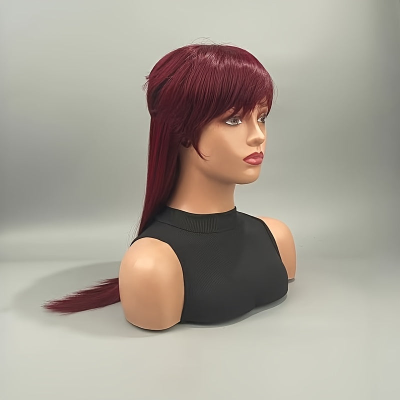 Mullet Wig Pixie Cut Synthetic Wigs With Bangs For Women Long Wig