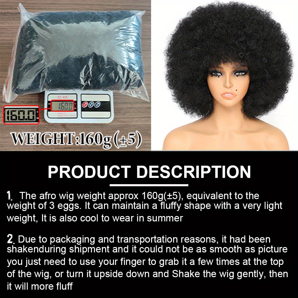 Large Bouncy Afro Kinky Curly Wigs for Party, Cosplay, and Daily Wear - Natural Looking Full Puff Wigs with Soft and Soft Texture