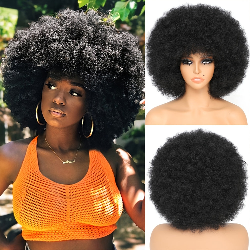 Large Bouncy Afro Kinky Curly Wigs for Party, Cosplay, and Daily Wear - Natural Looking Full Puff Wigs with Soft and Soft Texture