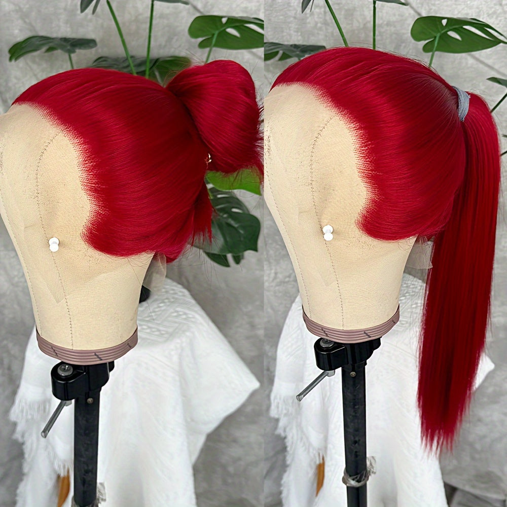 Synthetic 13x6 Lace Front Wigs 180 Density HD Lace Frontal Wigs For Women Long Straight Wigs Straight Hair Heat Resistant Fiber Hair Synthetic Lace Front Wigs 28inch