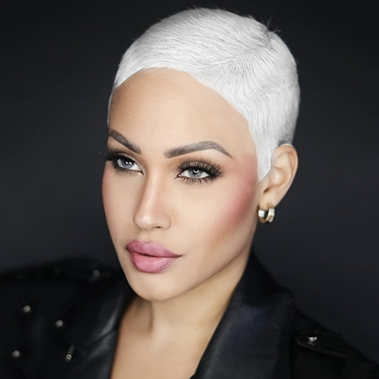 White Pixie Cut Wigs For Sexy Women Short Blond Synthetic Hair Wigs None Lace Wigs