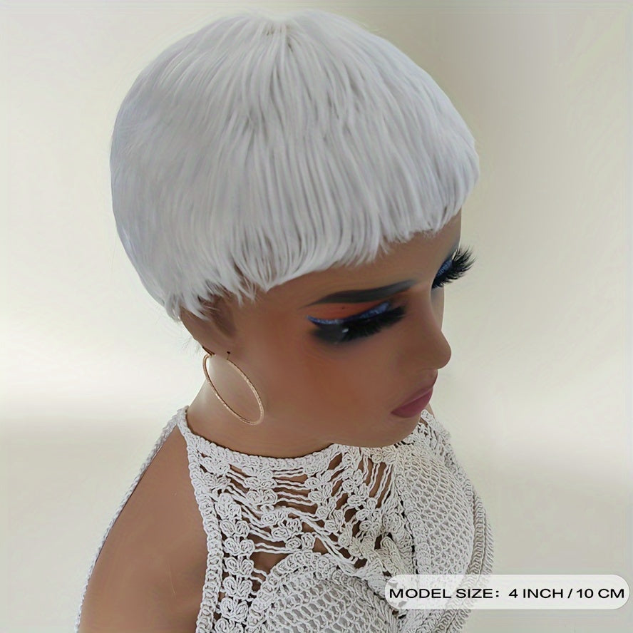 White Pixie Cut Wigs For Sexy Women Short Blond Synthetic Hair Wigs None Lace Wigs
