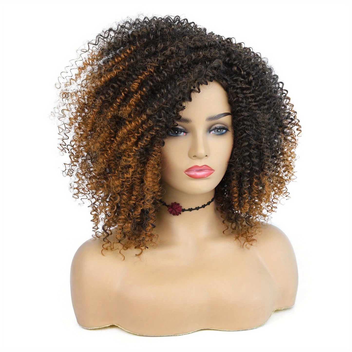 Afro Kinky Curly Wigs Short Afro Kinky Curly Wigs For Women Synthetic Heat Resistant Hair Replacement Wig For Cosplay Party Daily Use