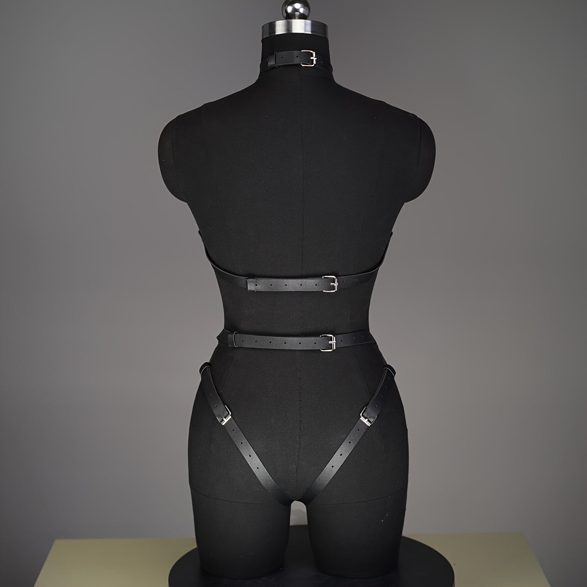 Women'S Adjustable Faux Leather Body Chain, Punk Style Fashion Accessory, for Festive Parties and Roleplay Costume, Versatile for All Seasons