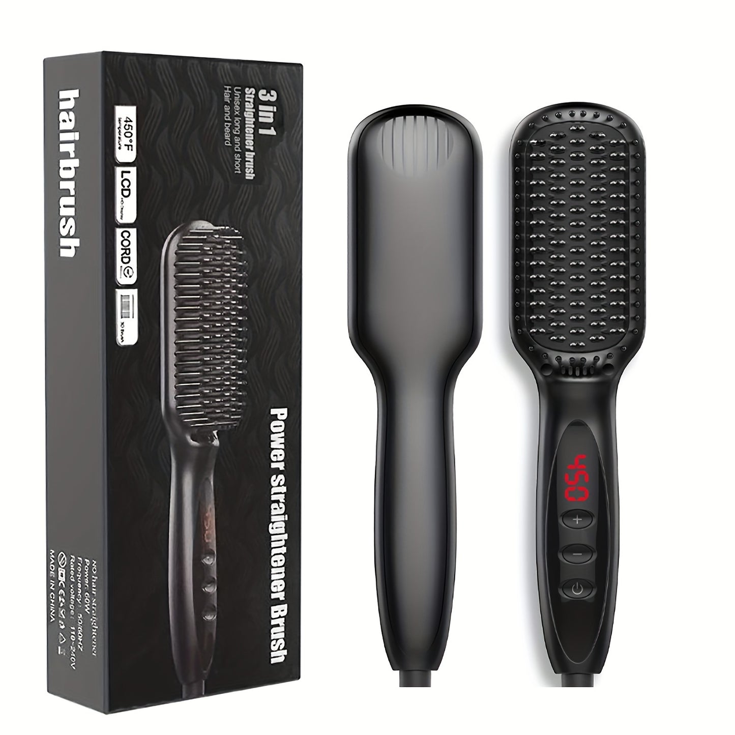 3-in-1 Electric Hot Comb Straightener | Fast-Heating & Anti-Scald | Sleek Hair Brush for All Hair Types & Wigs | Ideal Gift for Special Occasions