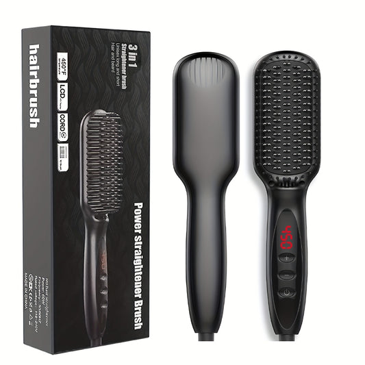 3-in-1 Electric Hot Comb Straightener | Fast-Heating & Anti-Scald | Sleek Hair Brush for All Hair Types & Wigs | Ideal Gift for Special Occasions