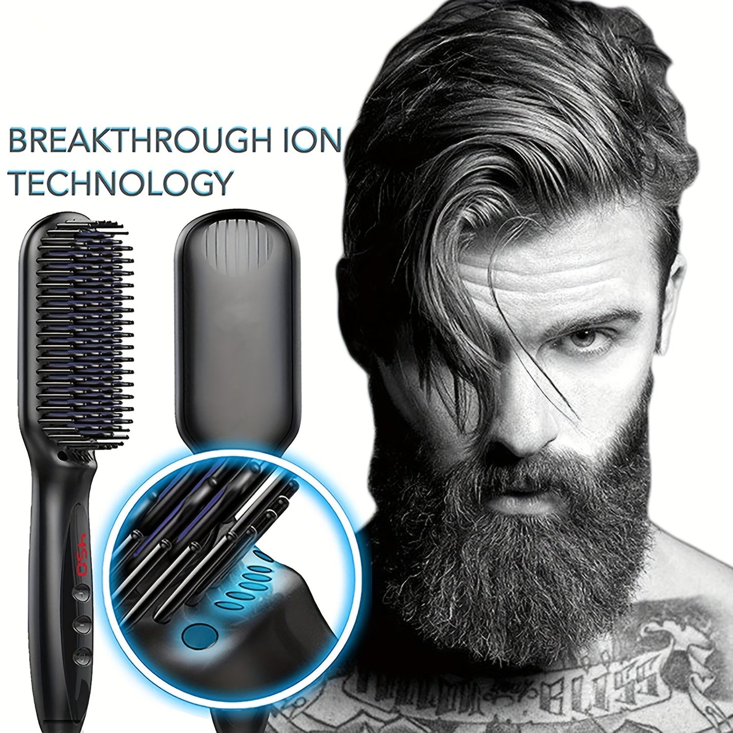 3-in-1 Electric Hot Comb Straightener | Fast-Heating & Anti-Scald | Sleek Hair Brush for All Hair Types & Wigs | Ideal Gift for Special Occasions